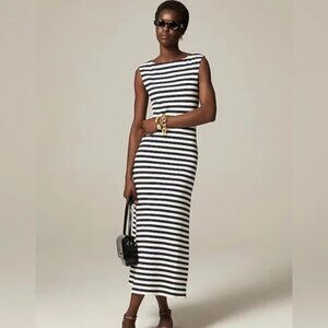 Knit boatneck midi dress